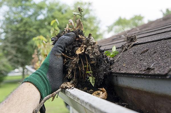 gutter cleaning helps prevent water damage to your home and keeps debris from clogging the gutters